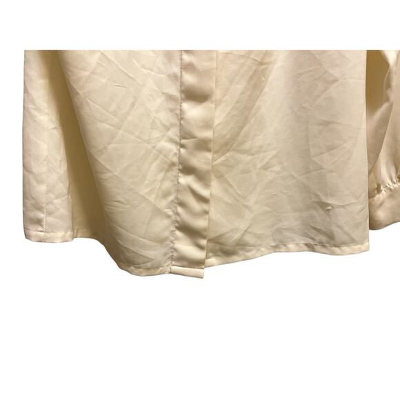 Vintage Pendelton Cream Mock Neck Button Blouse Size 10 - Picture 7 of 11